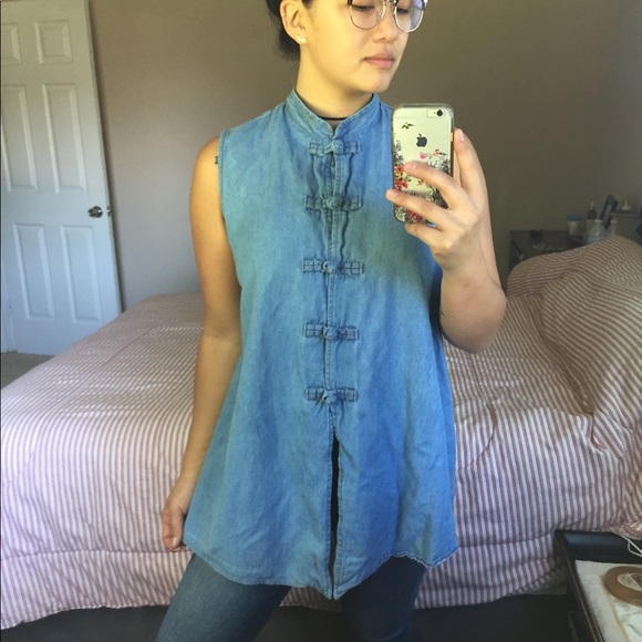 Vintage Denim Asian Style Tunic - Picture 2 of 8